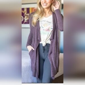 Grace & Lace Deep Purple Open Cardigan